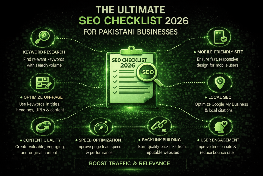 The Ultimate SEO Checklist 2026 for Pakistani Businesses | Media Initiation 1 SEO checklist 2026
