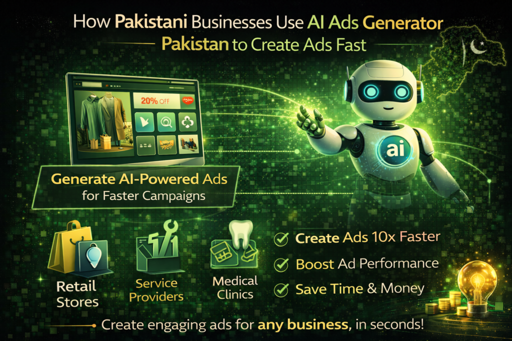 How Pakistani Businesses Use AI Ads Generator Pakistan to Create Ads Fast 1 AI Ads Generator Pakistan
