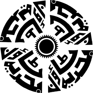 Icon of a black office building with eight windows and an entrance.